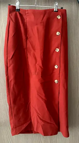 Miss Selfridge - rust coloured wrap skirt - UK size 8