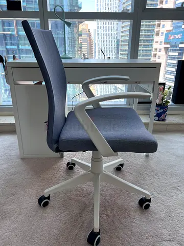 Desk Grey and White Chair