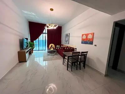 شقة مفروشة بغرفتي نوم | برج سيدني JVC | إطلالة على الطريق