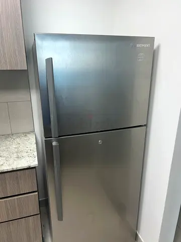 Stainless Steel Double-Door Refrigerator - Good Condition