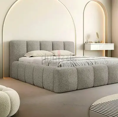 Brend New high quality fabric luxury king size 180x200 Bed with spring mattress available