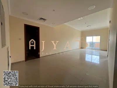 Annual rent 1BR hall apartment, first tenant in Al Jurf 3 Ajman near Dubai & Sharjah exit. Master room, 2 baths, balcony, built-in wardrobes, spacious