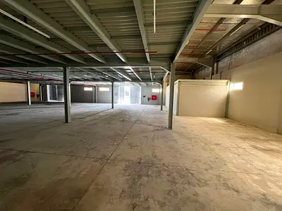 Warehouse for Rent Al Jurf 3 Ajman | 14,000 sqft | Mezzanine | First Tenant | Civil Defense Ready | 25KW Power | AED 610K