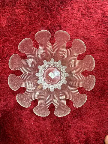Glass Decorative Bowl with Floral Design
