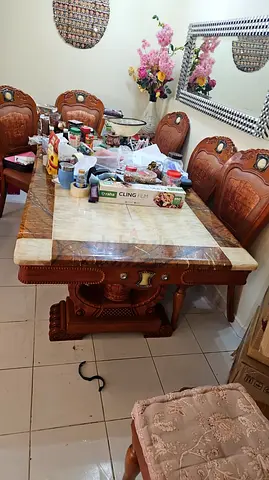 Solid MARBLE Dining 8 Chair with Padded Leather Seat (Single)