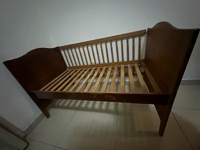 Wooden Baby/Toddler Bed - Solid Frame, Used