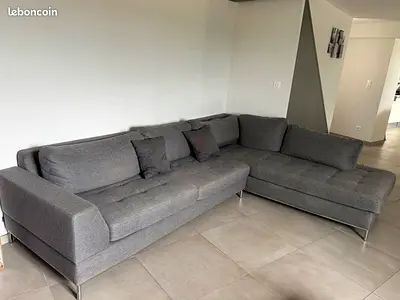 Modern Grey L-Shaped Sectional Sofa