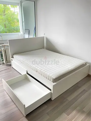 Ikea Double Bed frame with Ikea Double Mattress (140x200cm)