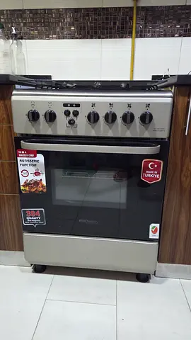 Super General Gas Cooker with Oven - Stainless Finish, Made in Turkey