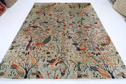 2.5 x 2.9 | 8x10 Beautiful Decorative Oriental Bird Pattern Area Rug afghan hanende wool carpet