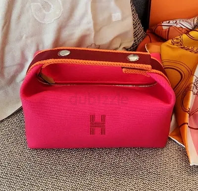 Hermes Bride A Brac Toiletry Pouch Bag in Hibiscus Dark Pink Brand New