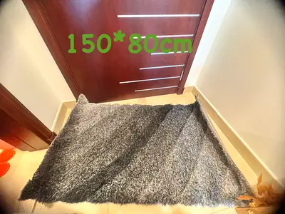 Gray waving black Shaggy Rug 150 x 80 cm - excellent Condition