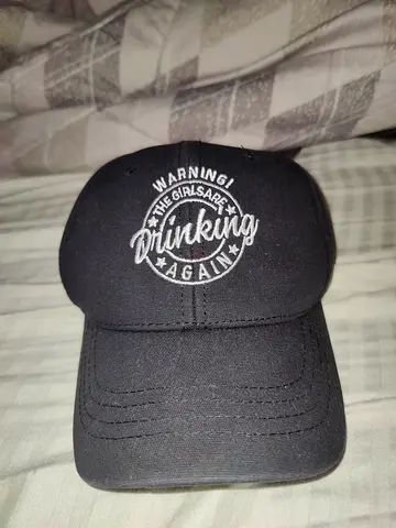 Black Embroidered Baseball Cap - Warning! The Girls Are Drinking Again Design