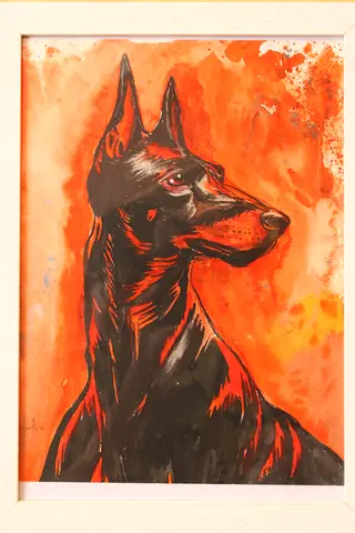 Framed Original Watercolor of a Doberman | Immediate Sale | Negotiable | Direct from the artist