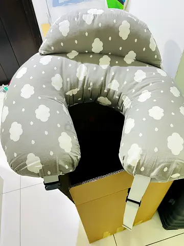 Gray Cloud Nursing / Feeding Pillow with Straps - Gently Used