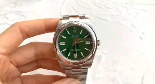 Rolex Oyster Perpetual style Super Master Copy watch with green dial - stainless steel
