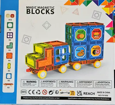 Magic Magnetic Building Blocks Set - Magnetic Tiles with Wheels (New)