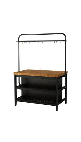 IKEA Vadholma kitchen/pantry island with overhead hanging rack