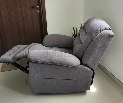 Comfortable Grey Fabric Recliner Chair