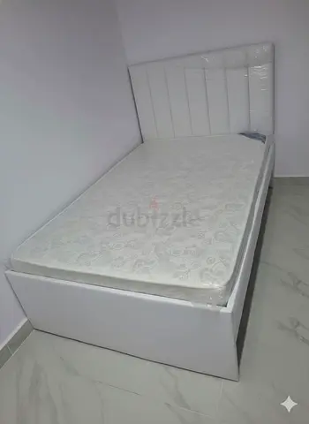 White double 120x190 Bed with mattress medical Upholstered Headboard and Mattress
