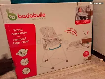 Badabulle Compact High Chair (foldable) - in box. Brandnew. Never Used. AED 240 Only.  Free Delivery