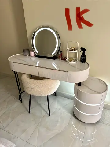 Vanity Set (Table, Chair,  LED Mirror)