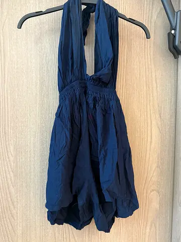 Blue beach playsuit - small