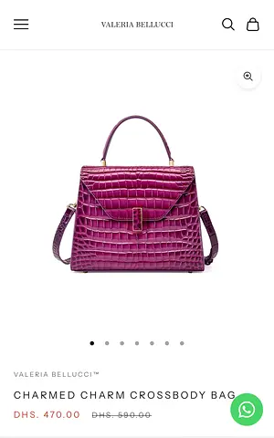 Valeria Bellucci Charmed Charm Crossbody Bag, genuine Italian leather. New in a dust bag, no box.