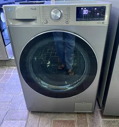 LG Front Loading Washer ThinQ 10kg F4V5RGP2T With Dryer 7kg Silver FREE DELIVERY +WARRENTY