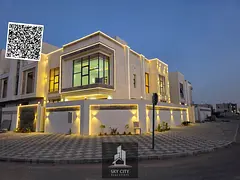 Luxury villa, freehold, on Sheikh Mohammed Bin Zayed Road, prime corner location, price includes fee