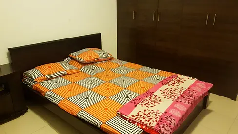 Master bedroom with separate washroom and fully furnished is available from June 1, Al khail mall