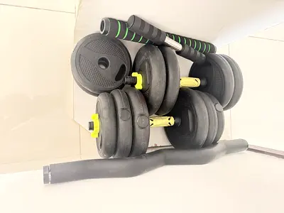 Adjustable Dumbbell Set with Plates and Barbell Connector