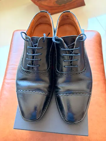 Used Myrqvist Mens Black Leather Dress Shoes - Size (42)
