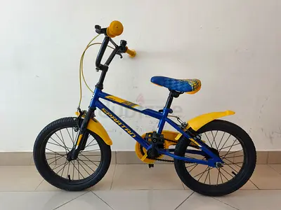 Blue and yellow kids 16-inch bicycle - Spartan