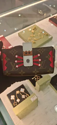 Louis Vuitton Monogram Wallet with Red and White Details