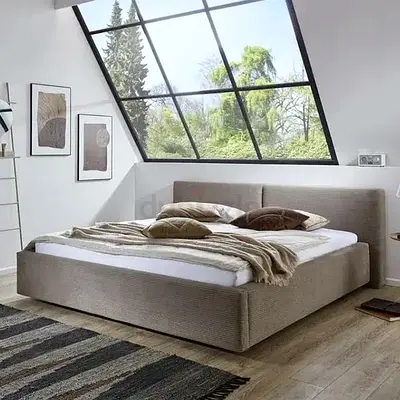 2 cushioned wide low headboard super king bed