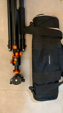 Sturdy Camera Tripod with Carry Bag — Fluid Head Included