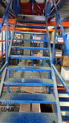 Used Industrial Metal Staircase / Mezzanine Steps - Heavy Duty