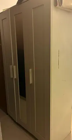3-Door Wardrobe with Mirror - Good Condition