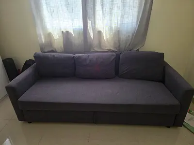 Grey IKEA 3-seater sofa bed in great condition