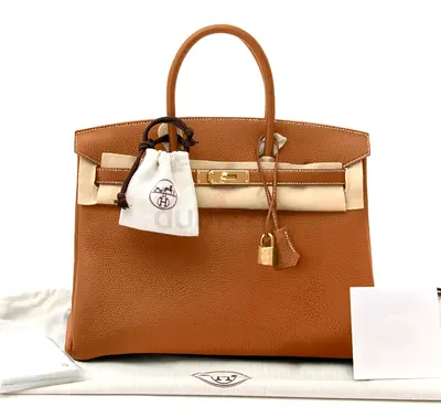 HERMES BIRKIN 35 Gold Togo Leather.