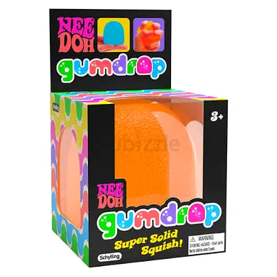 Nee Doh Gumdrop Super Solid Squish Stress Toy - Orange (New in Box)