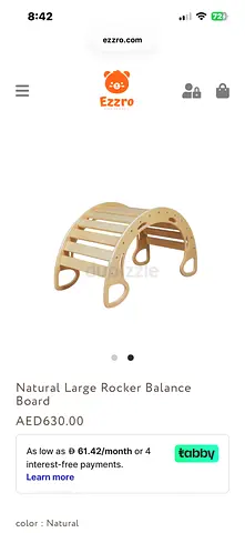 Ezzro Natural Large Wooden Rocker Balance Board  with playmate - excellent condition