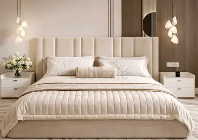 Brend New fabric wooden King size 180x200 Bed with Madical Matress Available