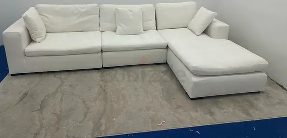 As perfect condition marina home white color lshape sofa