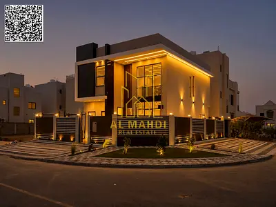 For sale in Al Helio 2 - Azha Roundabout | Modern corner villa near Azha Complex and Mohammed Bin Zayed Road exit