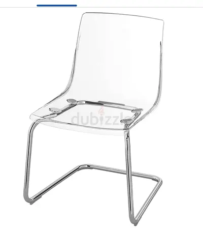 Transparent Acrylic Cantilever Dining/Side Chair with Chrome Frame