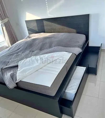 Ikea malam bed with ikea mattress 160x200cm bed