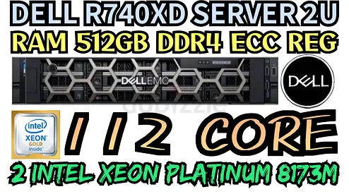 48TB HARD DRIVE SAS DELL R740XD SERVER LFF 112 CORE 2 INTEL XEON PLATINUM 8173M RAM 512GB DDR4