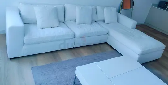 Perfect condition marina home white color lshape sofa